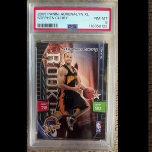 STEPHEN CURRY ROOKIE BASKET CARD - 2009 PANINI - GRADED PSA 8